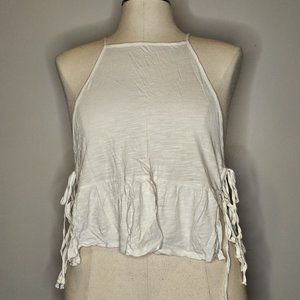 Side tie high neck tank top